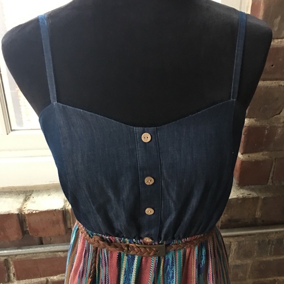 Denim and patterned dress - Picture 3 of 5